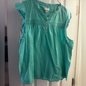 J. Crew Aqua Sleeveless Blouse